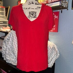 Hannah Vibrant Scarlet V-Neck Tee